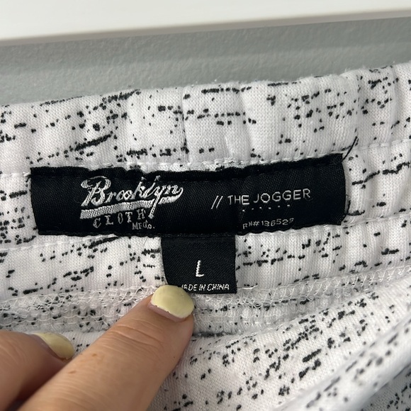 Brooklyn Cloth Men’s White & Black Speckled Sweat Pant Jogger Larger - Picture 8 of 9